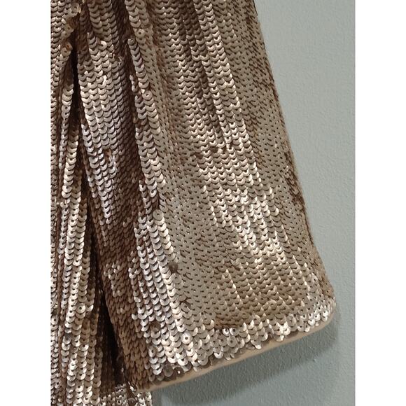 J. Crew Women’s Top Sequin Black Ribbon Zip Back Closure Gold MSRP $148 Size 8 - Picture 14 of 16